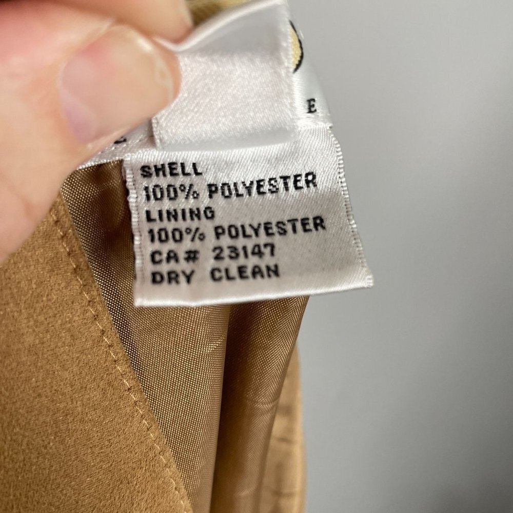 Talbots Skirt FAUX SUEDE Camel Beige Tan Flared A-line Career 16P Lined‎ Midi - Picture 5 of 9